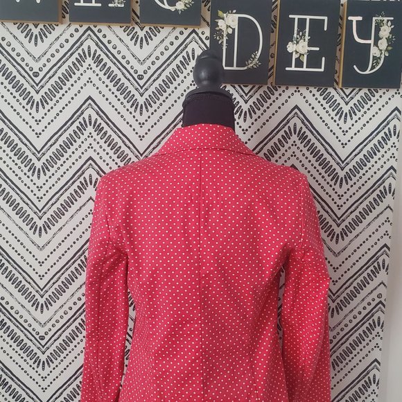 Talbots Red polka dot blazer - Picture 3 of 4
